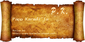 Papp Karméla névjegykártya